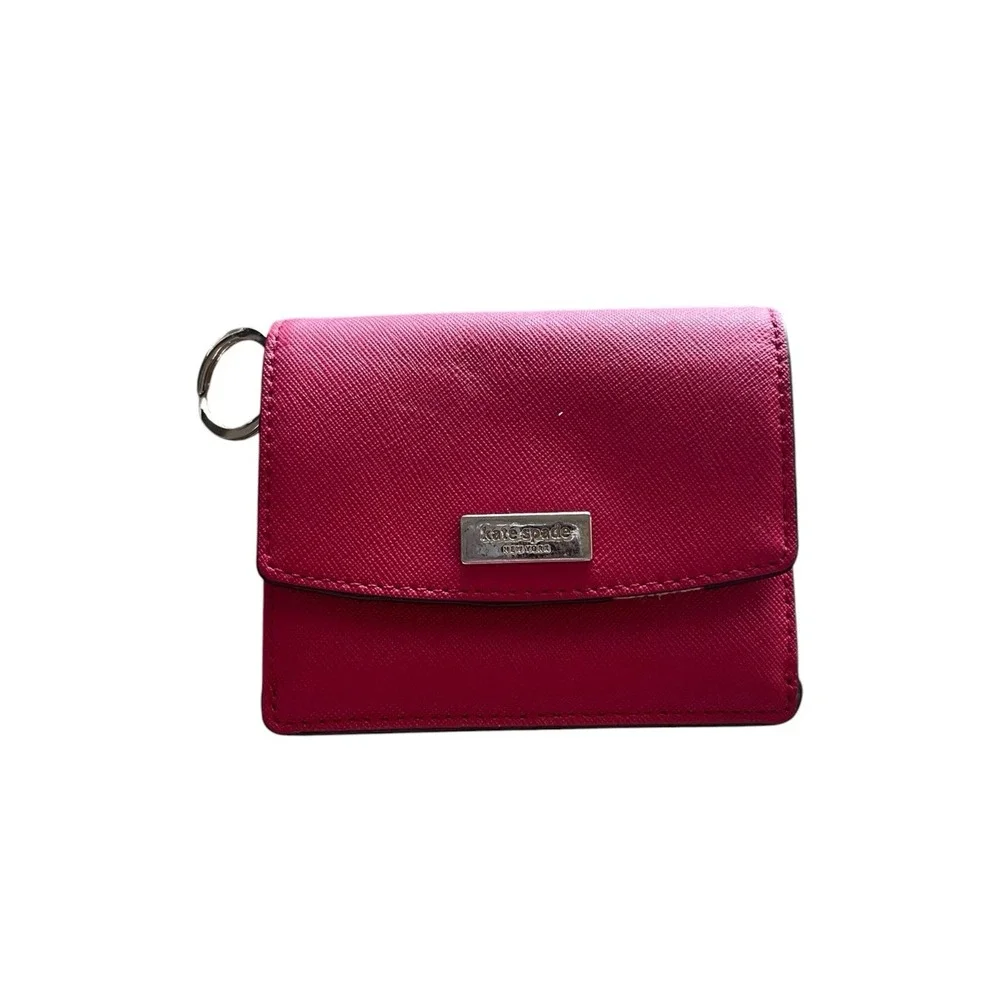 Kate Spade Red Saffiano Compact Wallet Card Holder