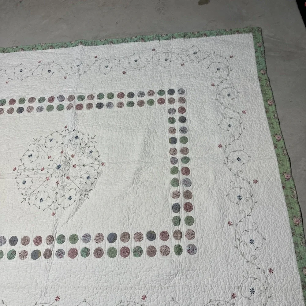 Vintage YO YO Quilt JC Penny Patchwork 67