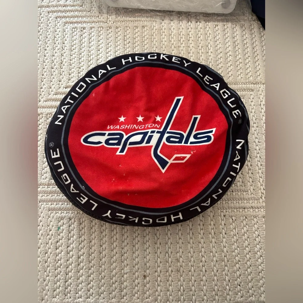 NHL Washington Capitals Soft Red White Blue Hockey Puck Pillow
