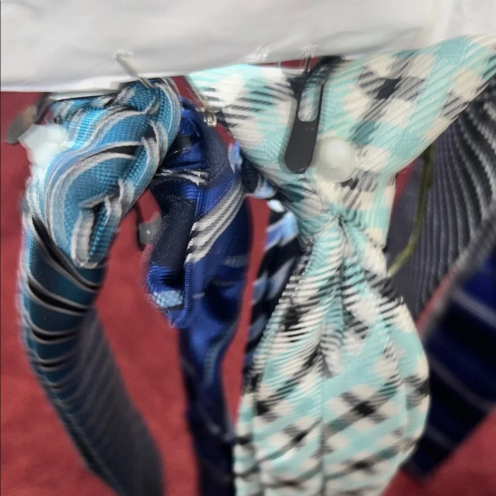 Stylish Kids Clip On Ties Set - Blue, Gray, White