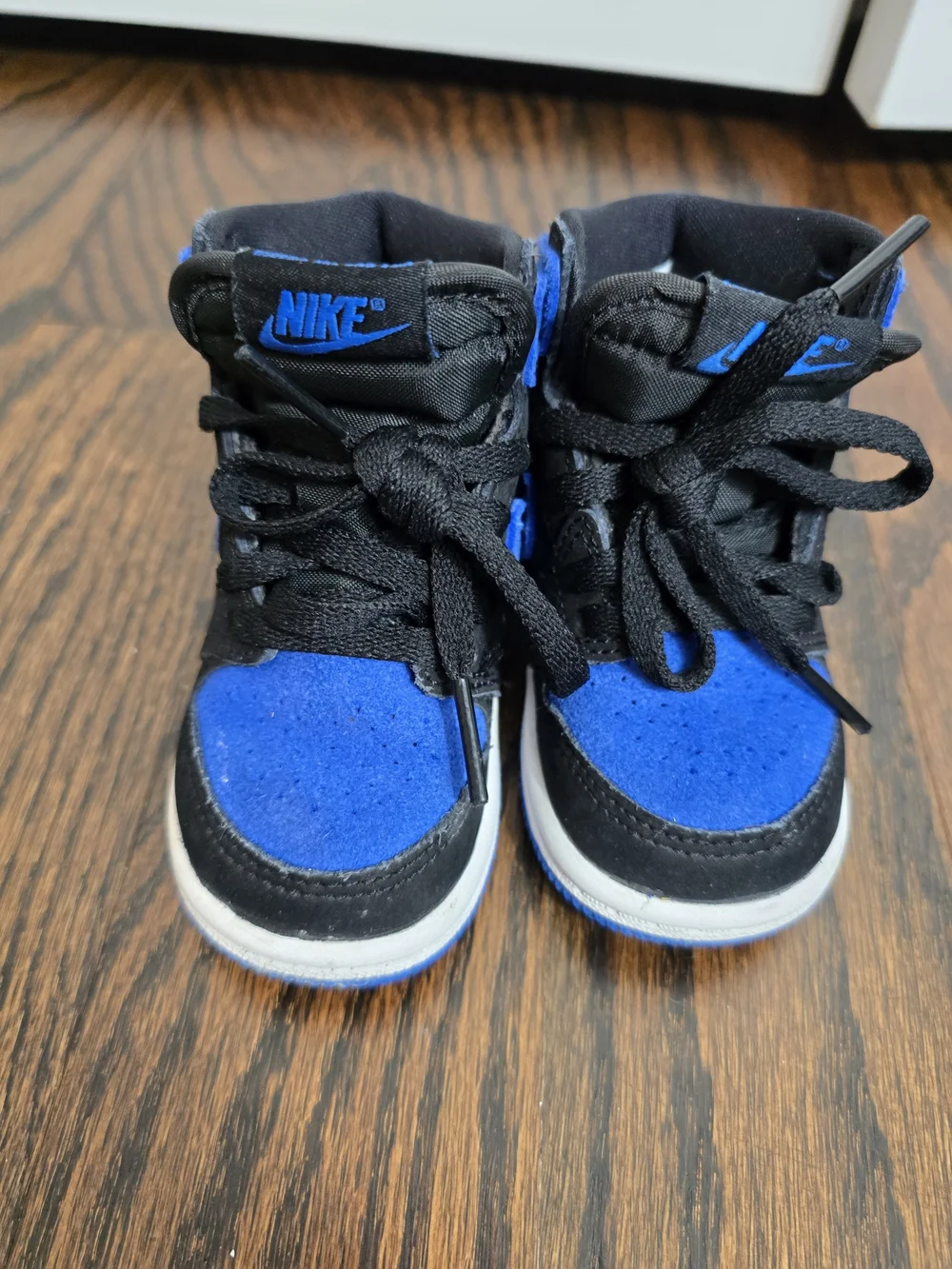 Nike Jordans Black & Royal Blue High-Top Sneakers - 5C