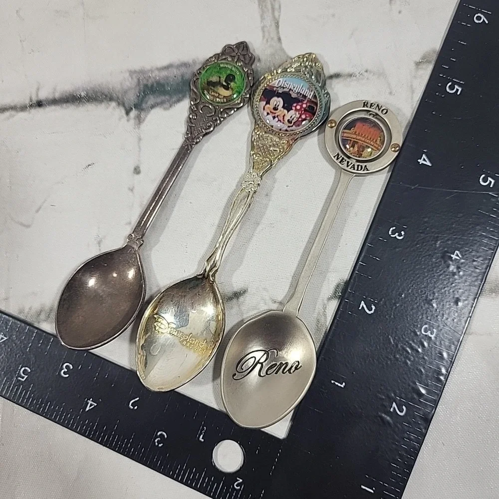 Vintage Souvenir Spoons Decorative Lot Of 3 Minnesota‎ Disneyland Reno Nevada