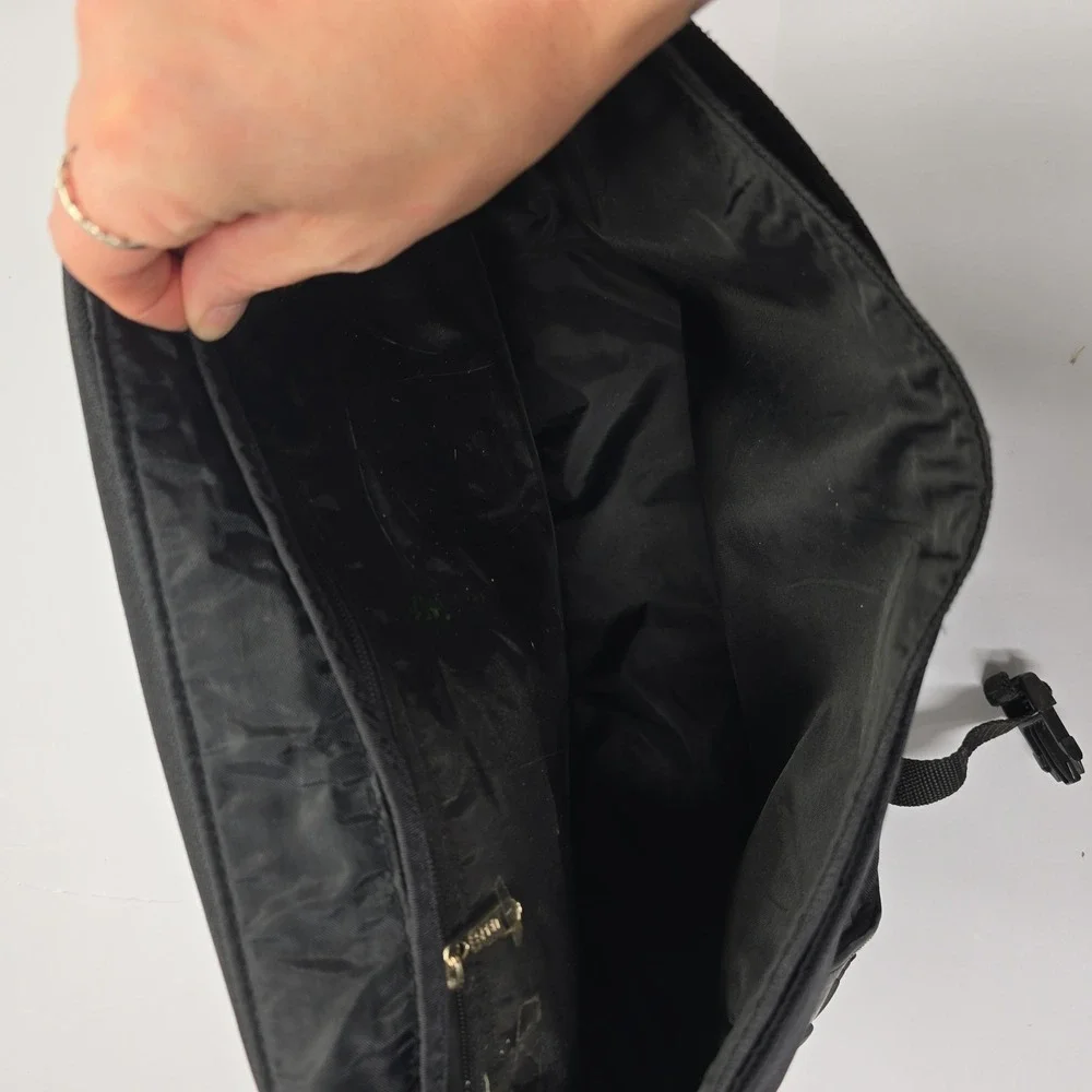 Esprit Vintage Y2K Black Messenger Bag Rubber Base Techwear‎ Crossbody Utility