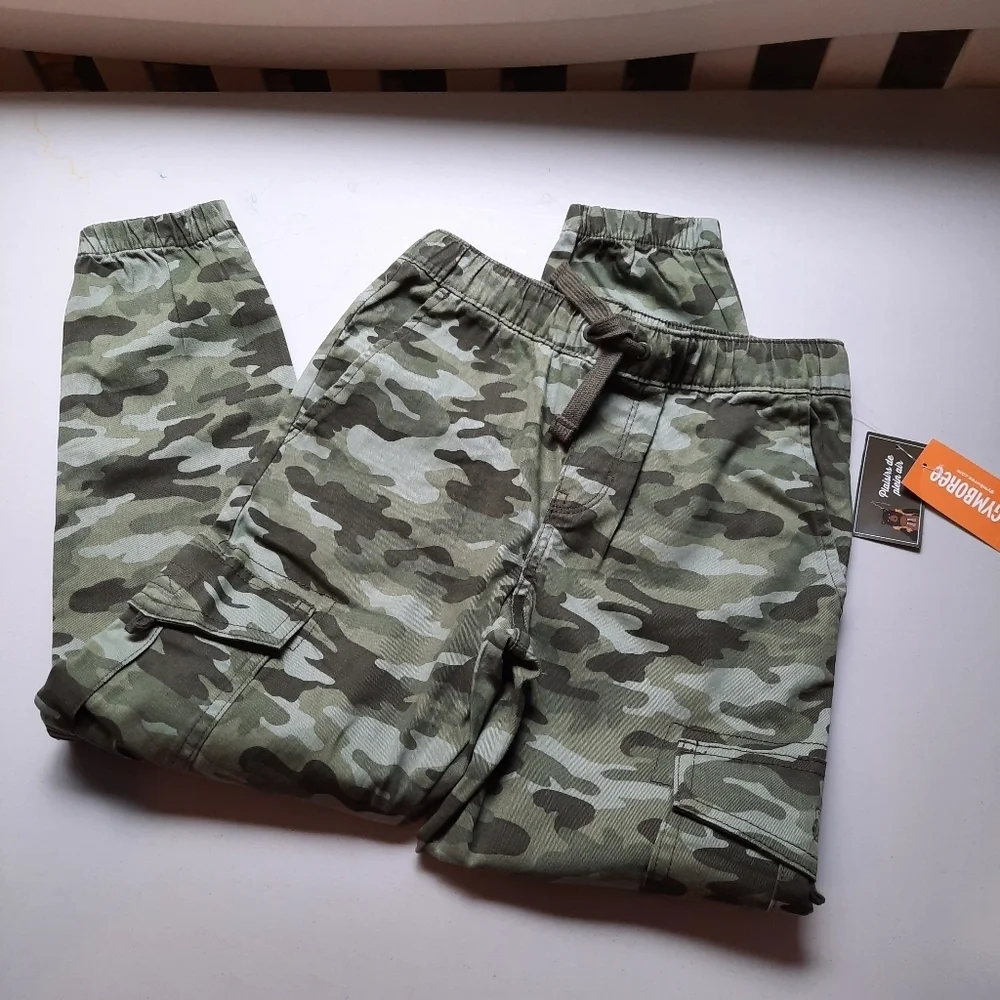 Gymboree Camo Cargo Joggers Pants Boys 7 Green Stretch Cotton‎