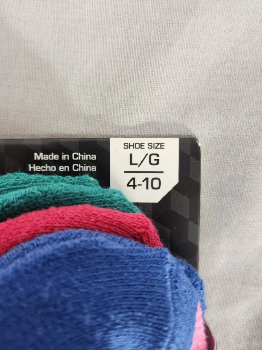 Athletic Works Girls Lycra Ankle Socks Large 6 Pair Bright Multicolor Messages