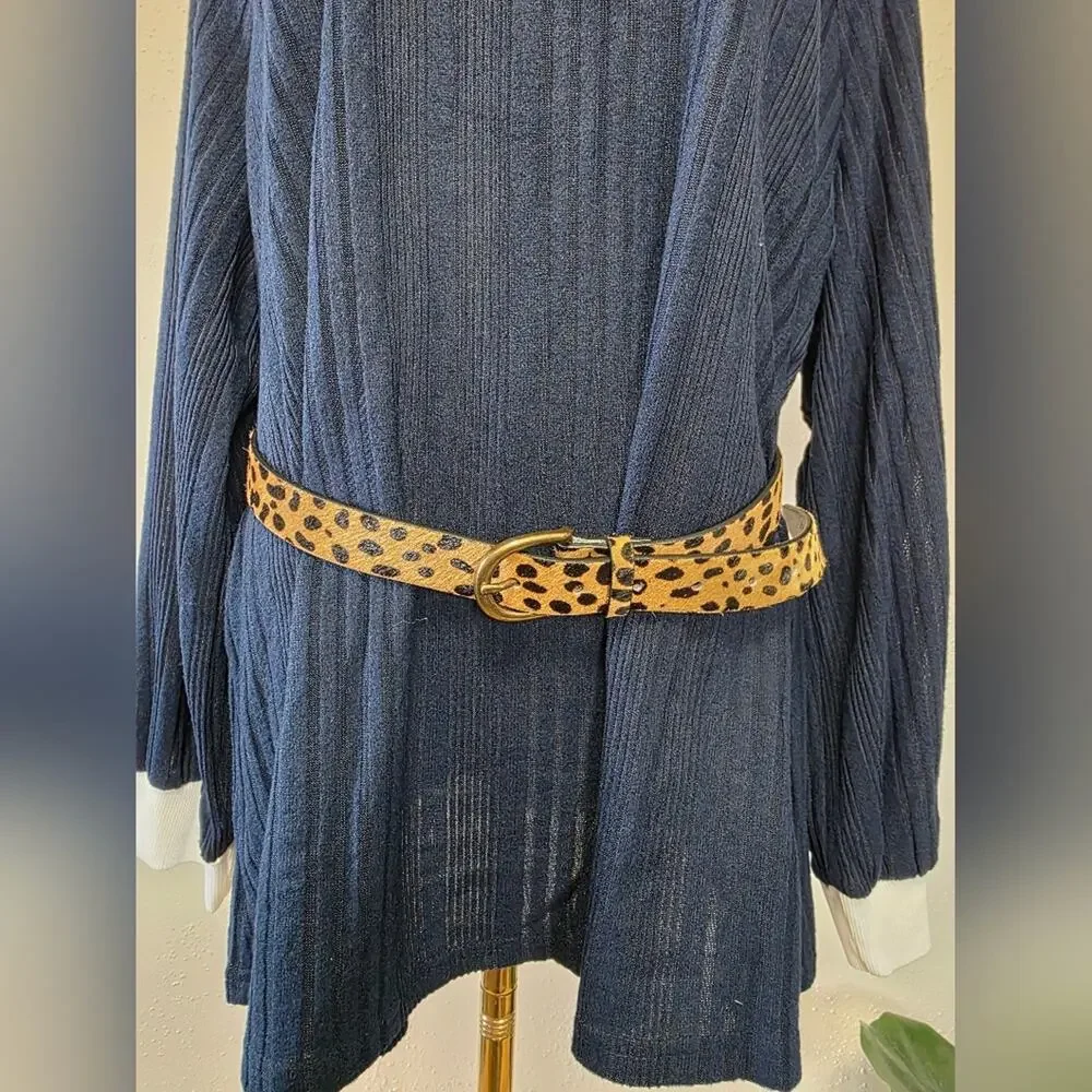 Loklik Leopard Cheetah Leather Belt Womens M On Trend
