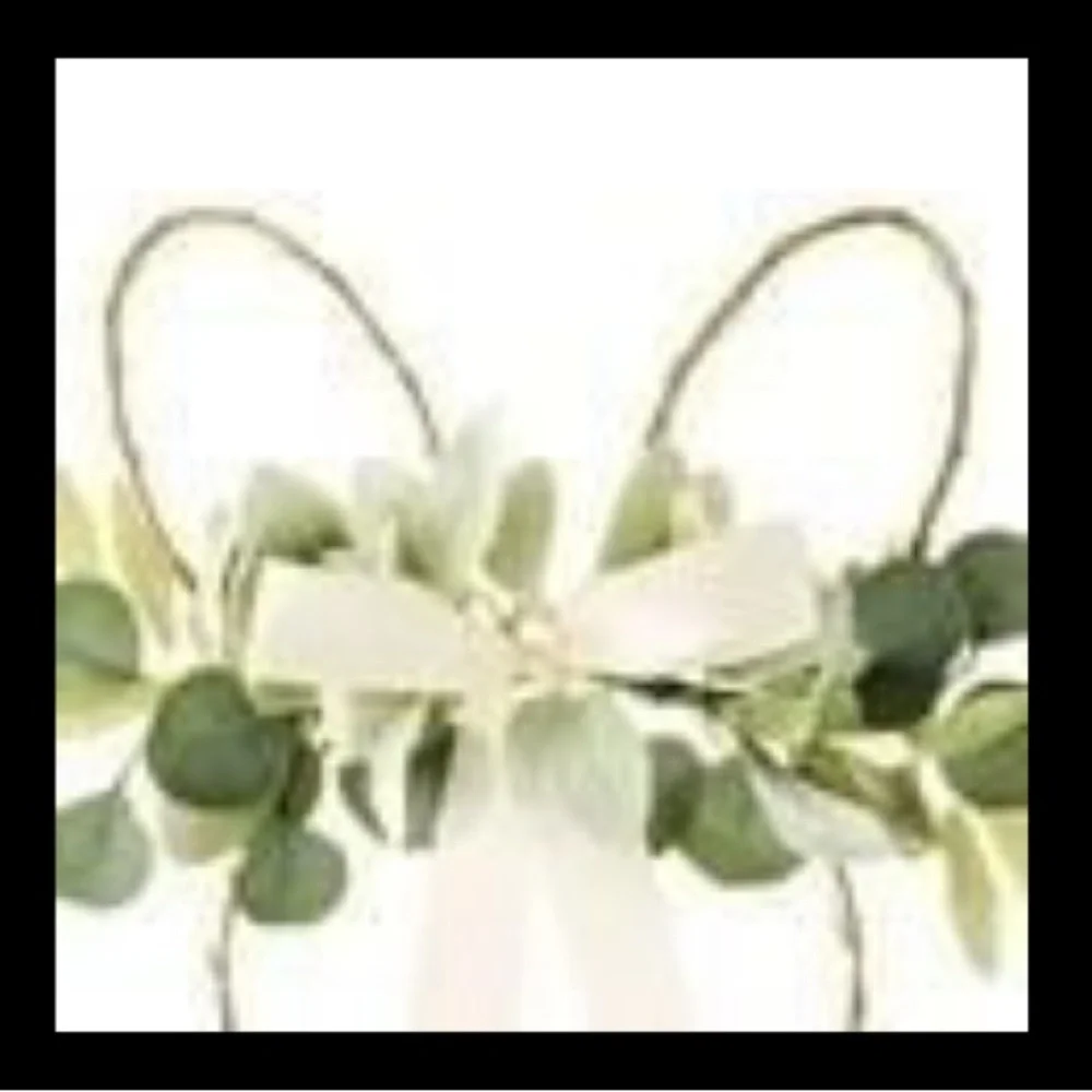 Easter Bunny-Shaped Wreath with Greenery and Satin Bow 17