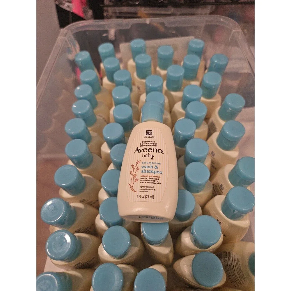 Aveeno Baby Daily Moisture Gentle Body Wash & Shampoo 1oz Travel Size Lot of 10
