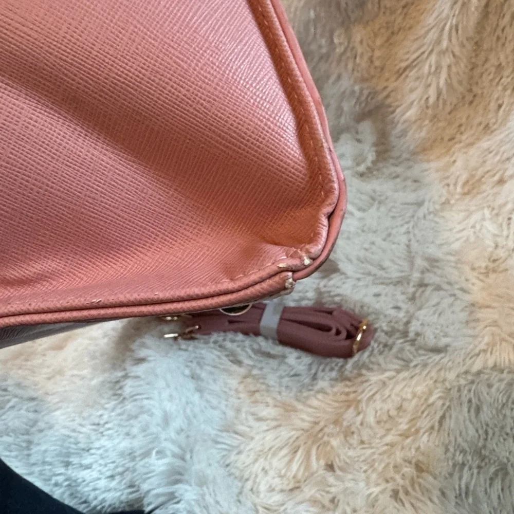 Rainsmore Waterproof Pink Laptop Bag/Brief Case Removable strap and Bow Tag