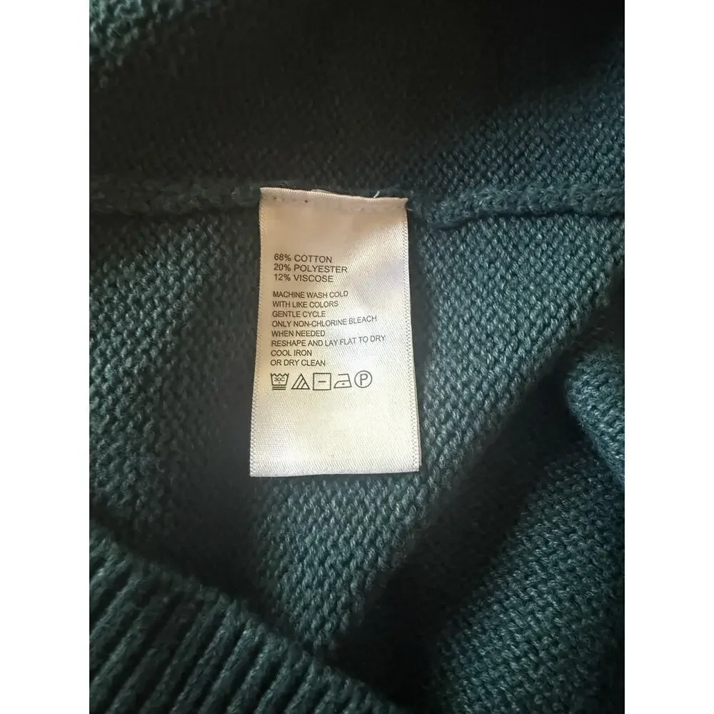 Tommy Bahama Men’s XL Blue Mock Neck Cotton Blend Sweater Pullover Button Knit