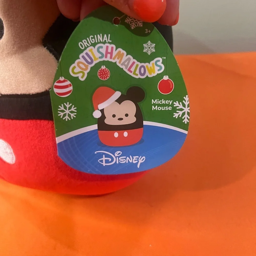 6/$25 Squishmallows Red and Black Stuffed Christmas  Mickey Mouse Plush