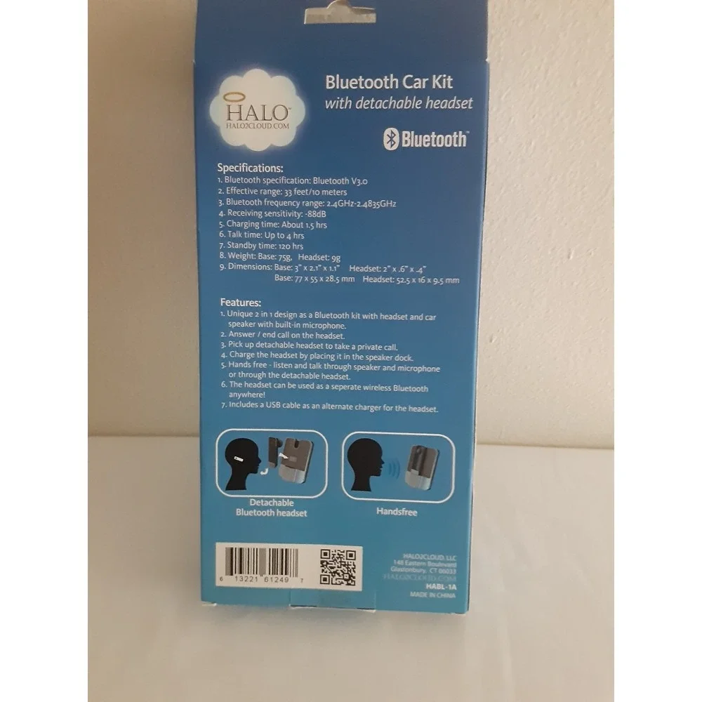 Halo‎ Bluetooth Car Kit with Hands Fre Headset New With Tag