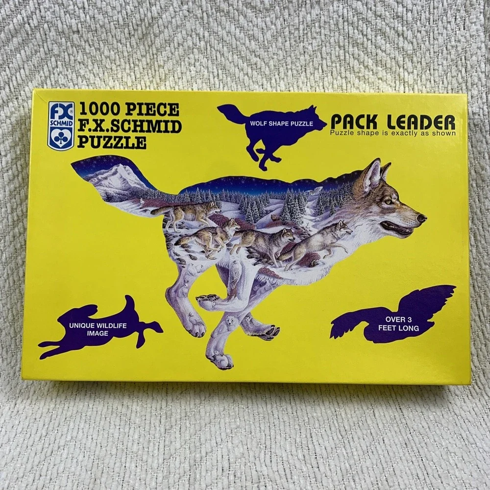 Sealed FX Schmid Pack Leader 1000 Piece Wolf Shape Puzzle 3 Foot Long New Sealed