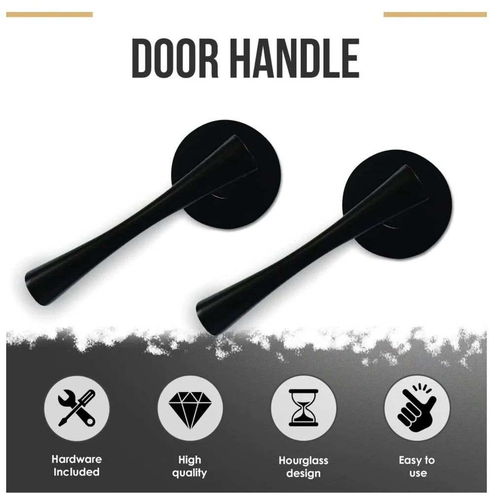 Door‎ Handle Set - No Lock Set - Interior Passage Door Lever - Black