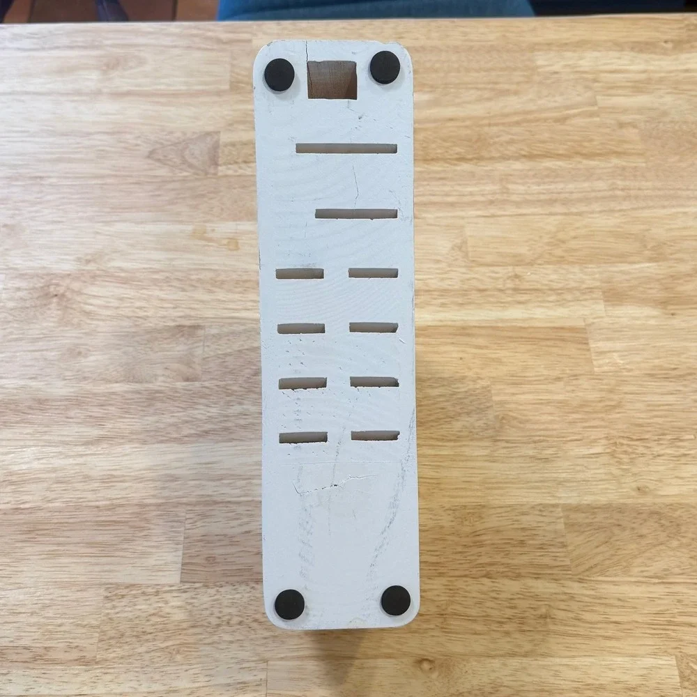 Beautiful by Drew Barrymore White Wood Knife Block ONLY Modern Kitchen Organizer