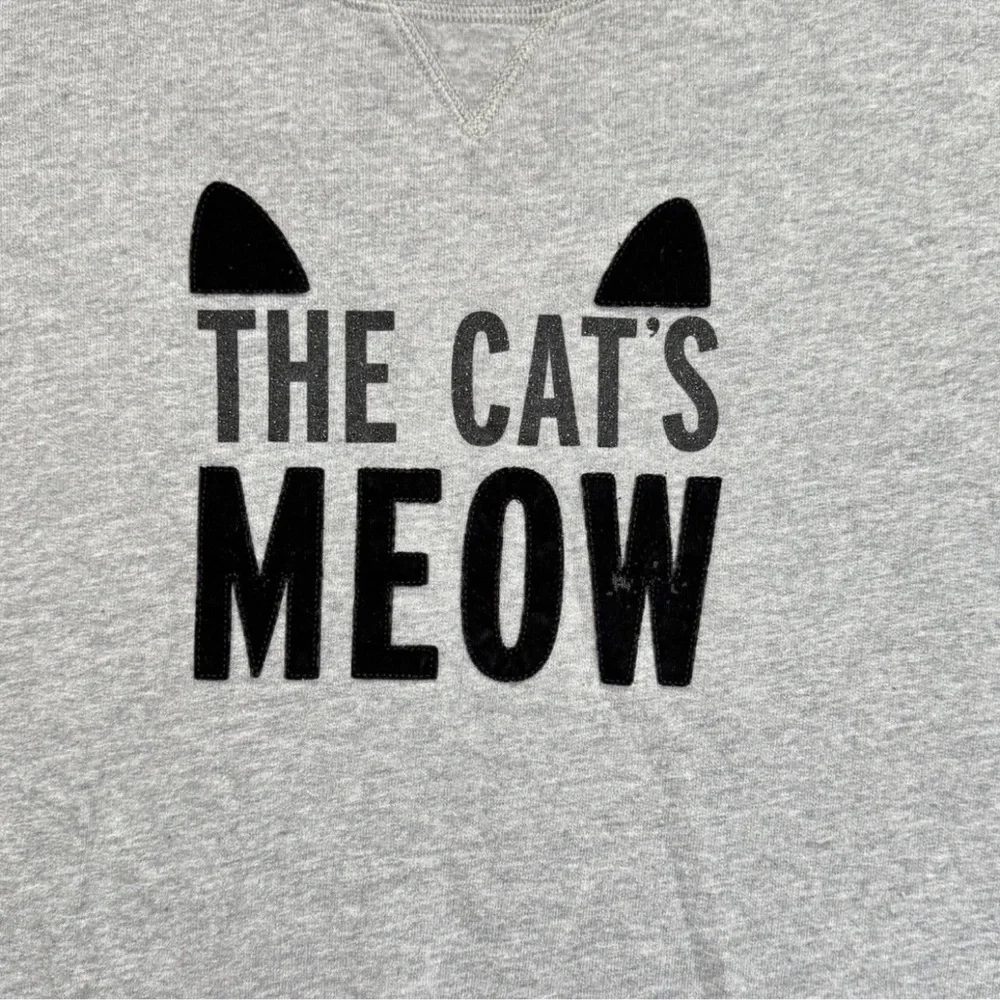 Kate Spade “The Cat’s Meow” Women’s SZ XXS Sweatshirt Gray Long Sleeve Oversized