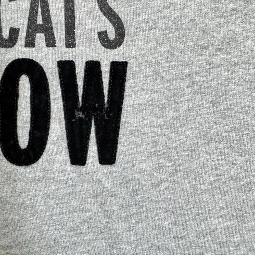 Kate Spade “The Cat’s Meow” Women’s SZ XXS Sweatshirt Gray Long Sleeve Oversized