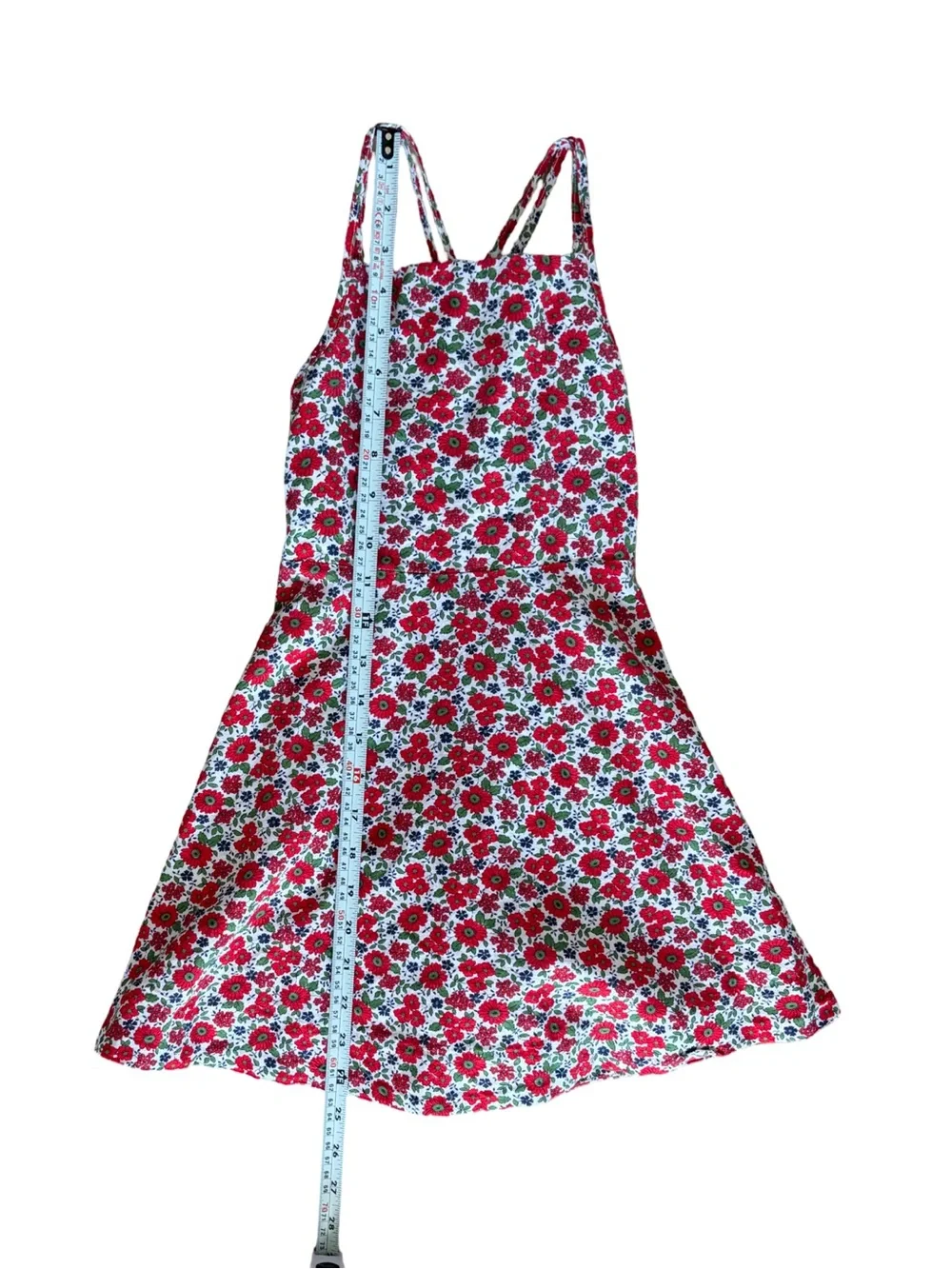 Polo Ralph Lauren Girls Floral Sundress Red White Pocket Dress Size 5