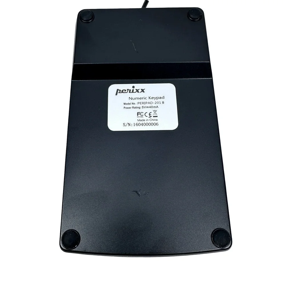 Perixx PERIPAD-201 III Wired USB Numeric Keypad Black 19-Key Slim Numpad NEW