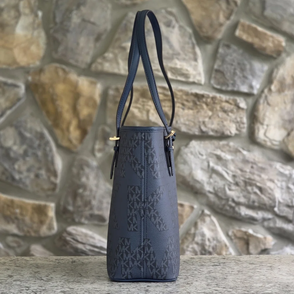 Michael Kors Jet Set Logo Medium Blue Tote
