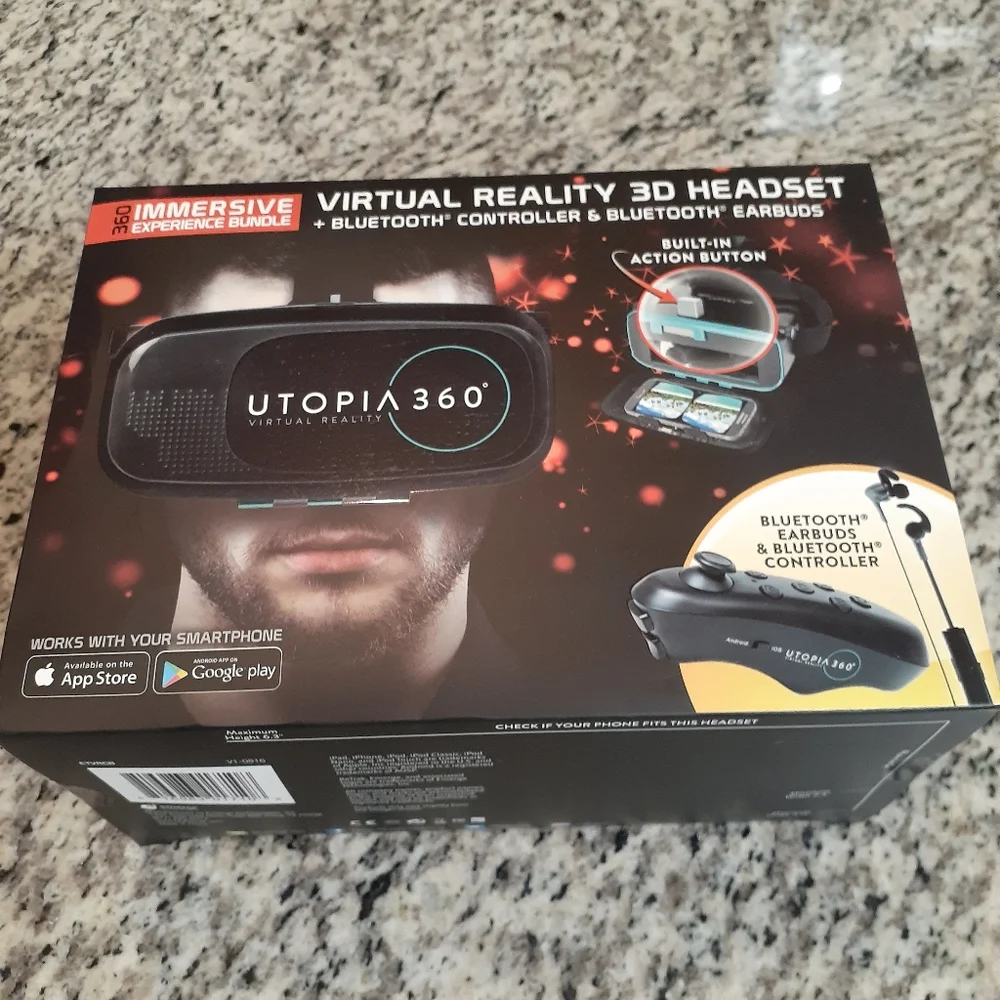New! Utopia 360 Virtual Reality 3D Headset Vintage Find