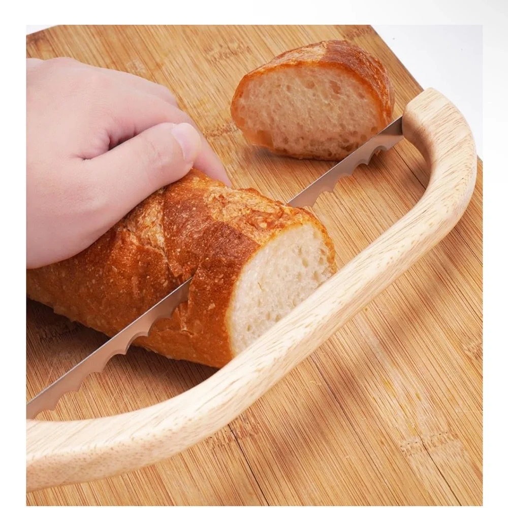 Wooden Bow Handle Bread‎ Knife NEW