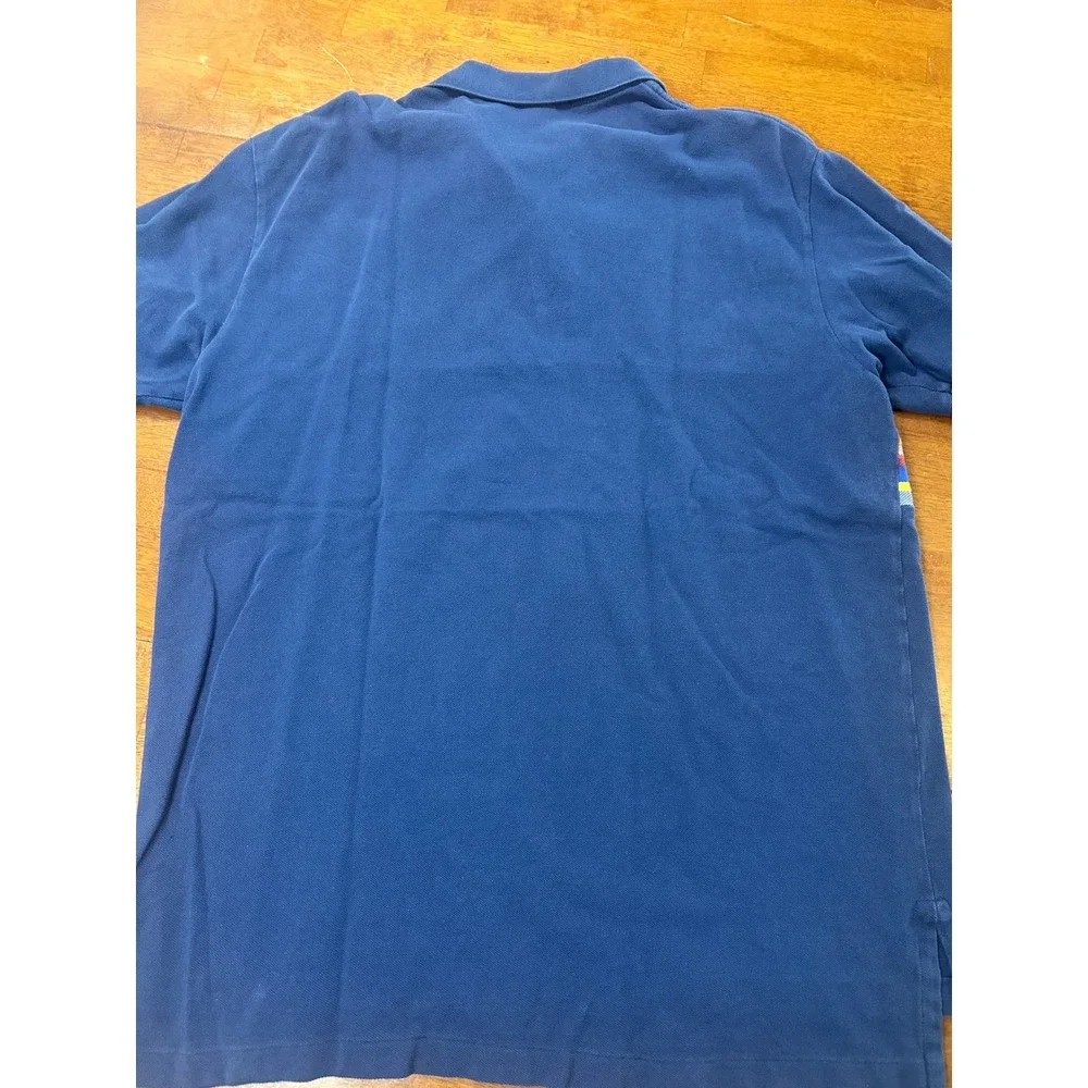 Polo Ralph Lauren Polo Shirt Mens XL Blue Aztec Stripe Southwestern Pony Logo