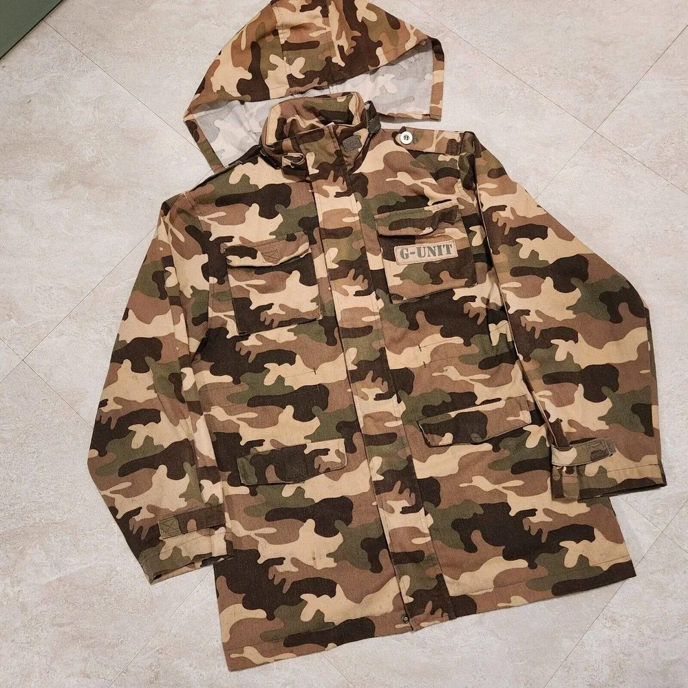 G-Unit Mens S Small Camo Camouflage Military Hip Hop Rap Streetwear Jacket‎