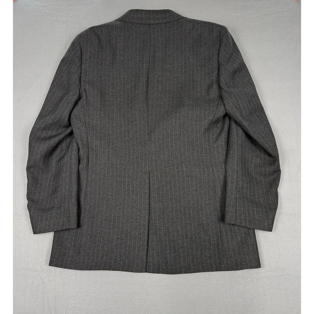 Vintage Levi's Men's 42R Suit Coat Action Business Class Jacket Gray Striped USA