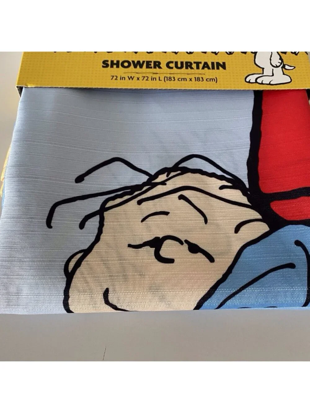 Peanuts Snoopy Woodstock Fabric Shower Curtain 72x 72‎ Doghouse Whole Gang NEW