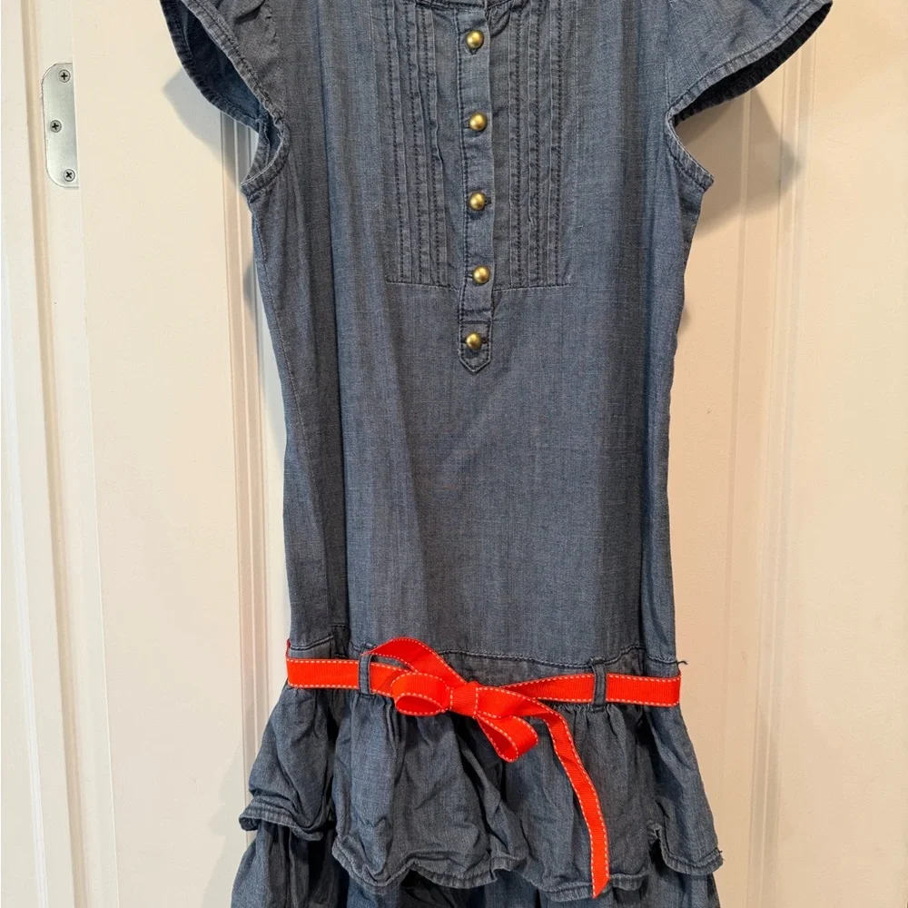 Gymboree Denim Blue Dress with Red Bow
