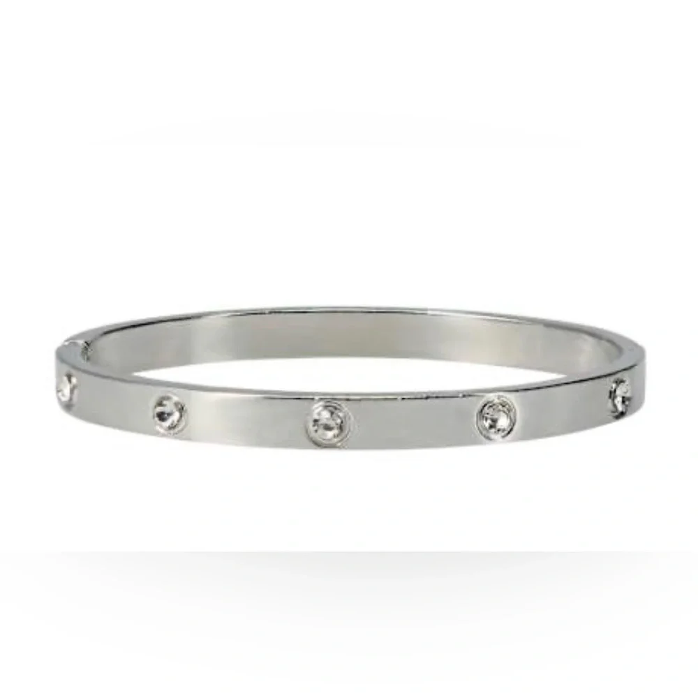 18k White Gold Love Bangle Bracelet with Diamonds