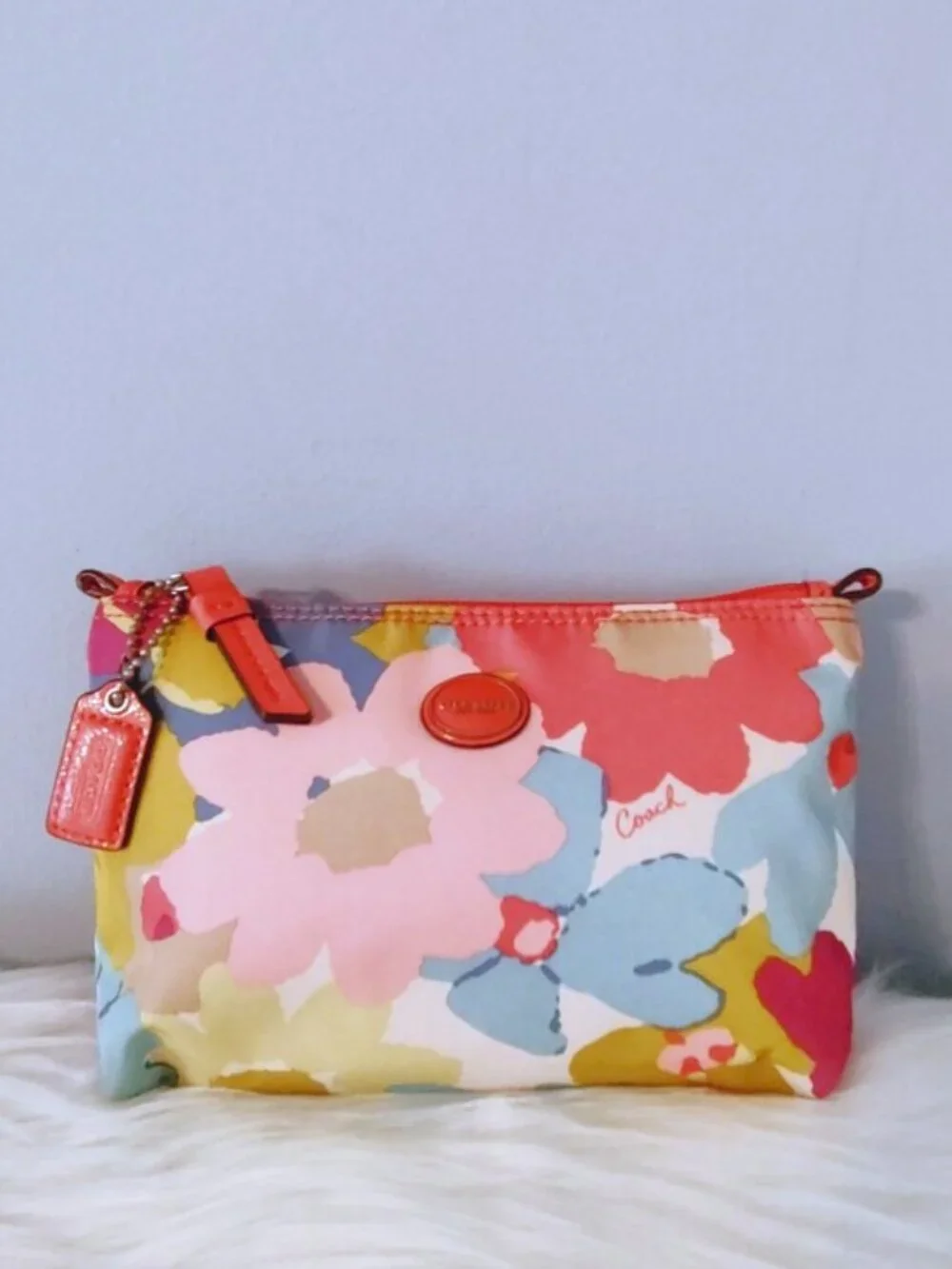 Coach Peyton floral watercolor pouch w/hangtag EUC
