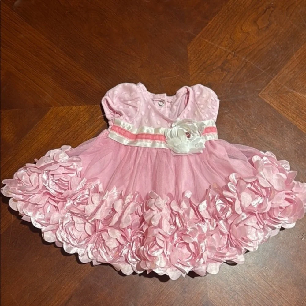 Nanette Baby Pink Ruffled Babydoll Dress with Puff Sleeves