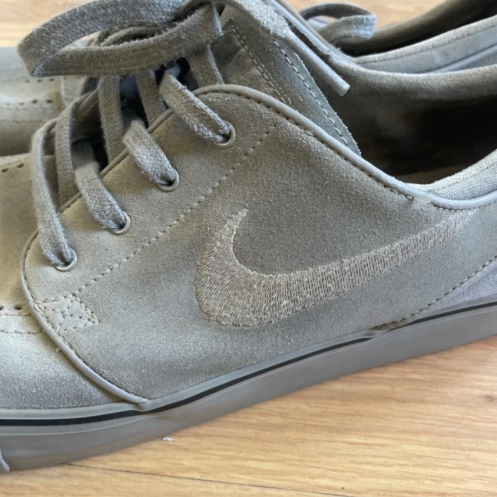 Nike Zoom Stefan Janoski RARE Shoes Men's 11 All Gray Leather Skate Sneaker