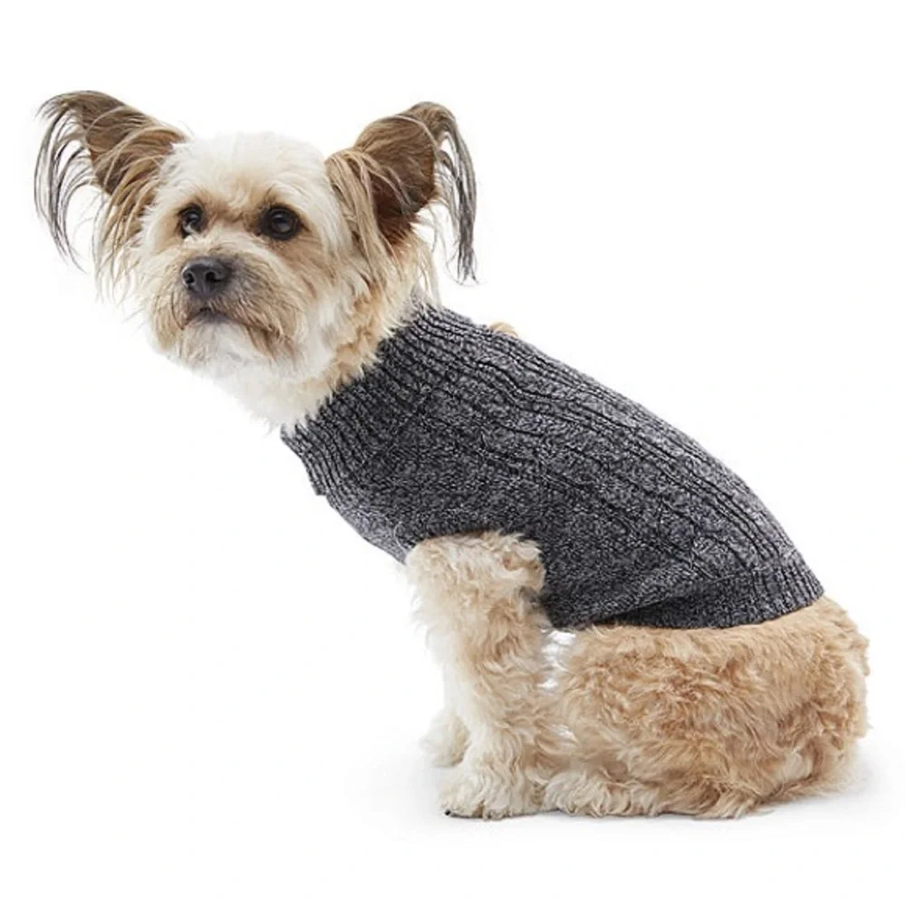 Grey Black marl St. John's Bark Dog Sweater XS NWT