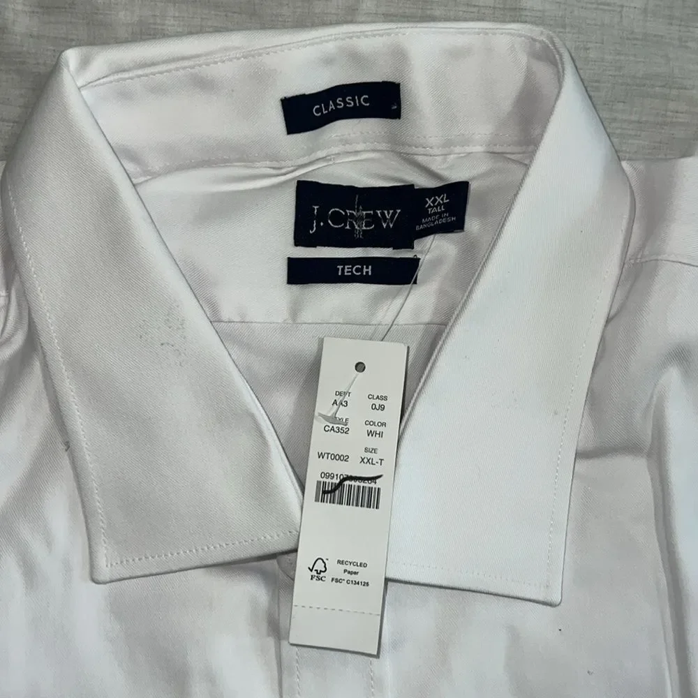 J. Crew Men's‎ White stretch dress shirt with spread collar XXL