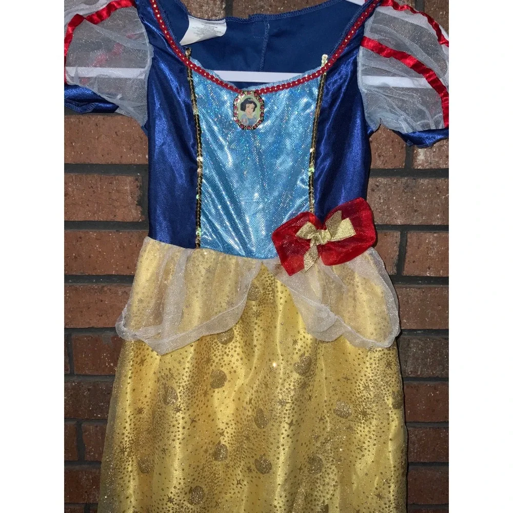 Disney Snow White Princess Costume Dress Blue Yellow Red Girls Size 4-6X
