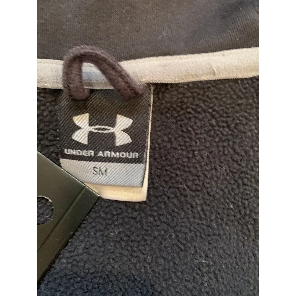 Under Armour Jacket Boys Size Small Black Full Zip‎ Hood