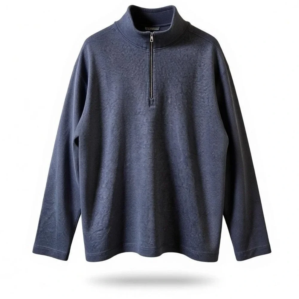 Banana Republic Gray 100% Cotton Quarter Zip Pullover Sweater‎ Size XL