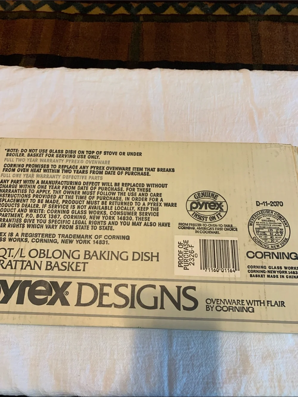 Pyrex basket ovenware