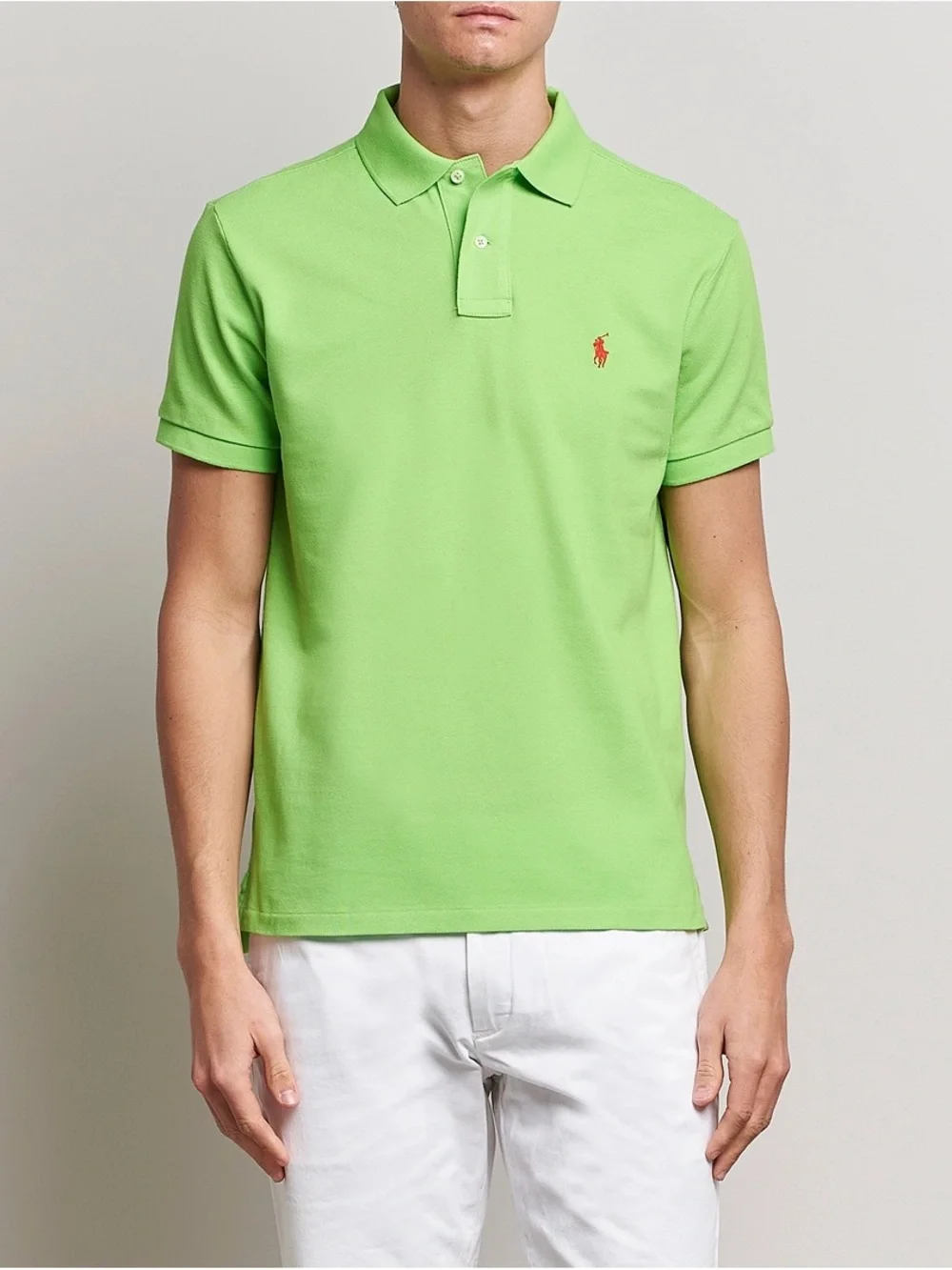 Polo by Ralph Lauren - Custom Fit Green Polo with Red Signature Logo