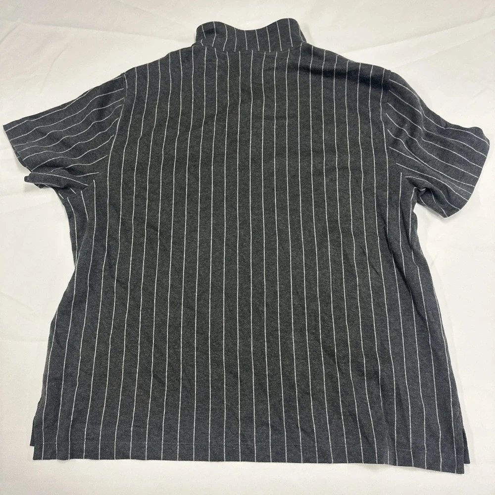 NWT Banana Republic Gray White Short Polo Mens Size‎ XXL Shirt Stripe