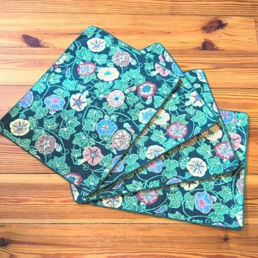 Tapisserie Tapestry by Renaissance Woven Art Green Floral Placemats, Set of 4