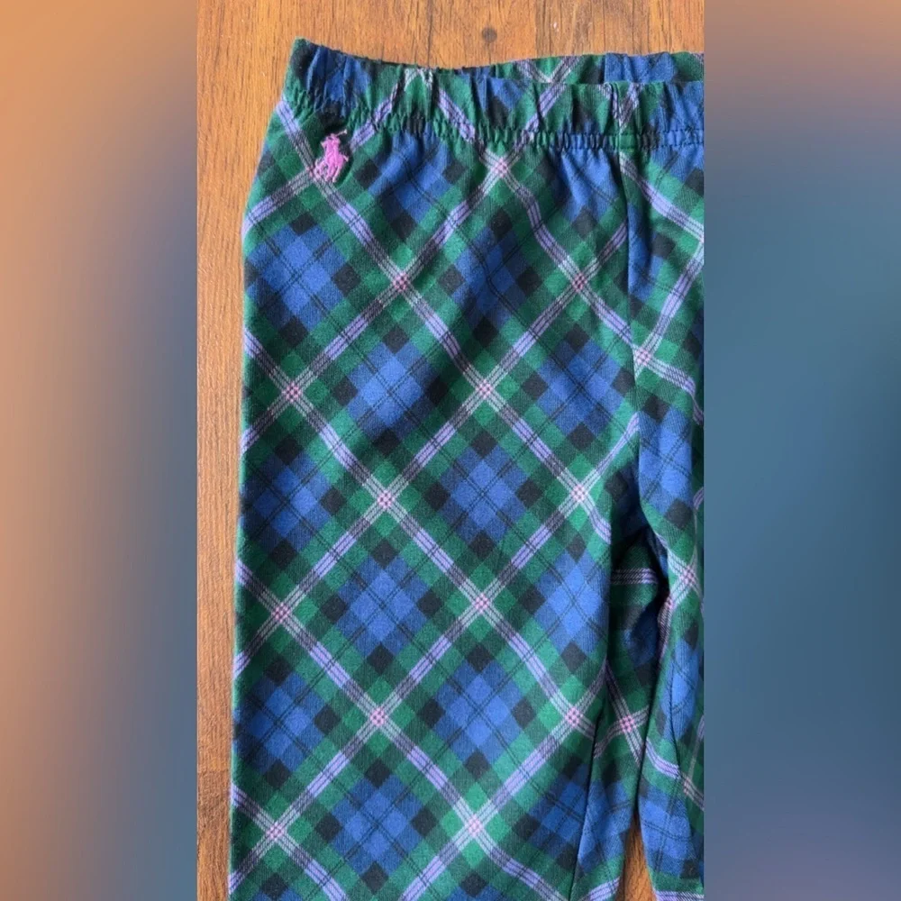 NWOT Ralph Lauren Kids Plaid Leggings in Green and Blue