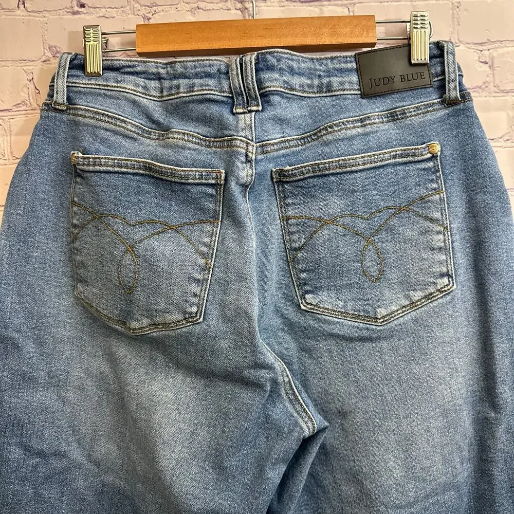 Judy Blue High Waisted Barrel Stitch Thru Pocket Blue Jeans Women's 16W