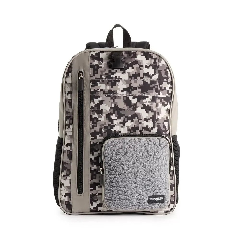 Grey‎ Camo Printed Backpack 2-Piece school backpack/Lunch Bag Set NEW