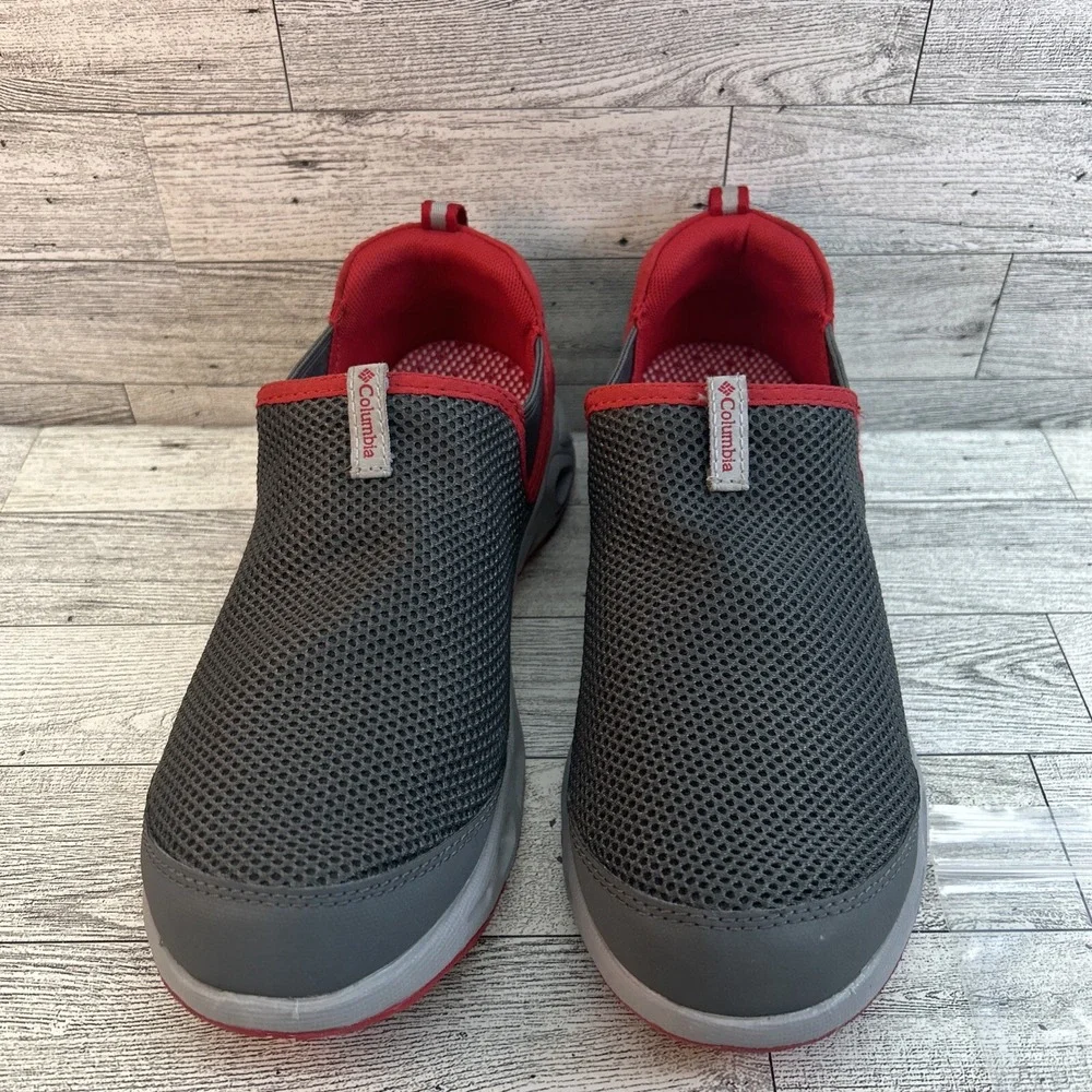 Columbia Gray Red Unisex Big Kid Slip On‎ Moccaswim Water Techlite Shoe Size 5