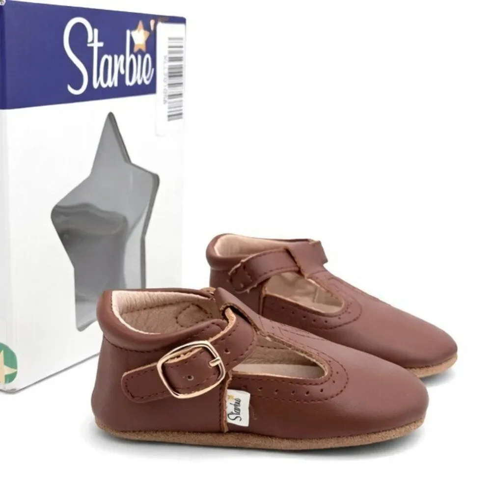 Starbie Genuine Leather Mary Jane T-Bar Shoes Soft Sole Baby Girl  4 (12-18M)