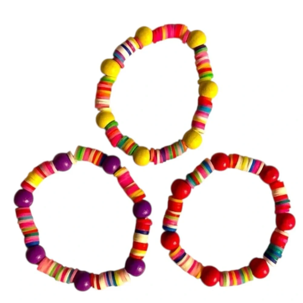 Kids stretch bracelet bundle, 3 bracelet lot, Multicolor, Beaded, Vibrant, NWOT